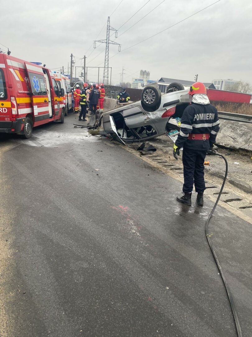 Accident înfiorător la ieşirea de pe autostrada Bucureşti - Piteşti