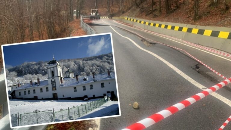 Drumul de la Mănăstirea Frăsinei, inaugurat în 2021, s-a surpat din cauza ploilor