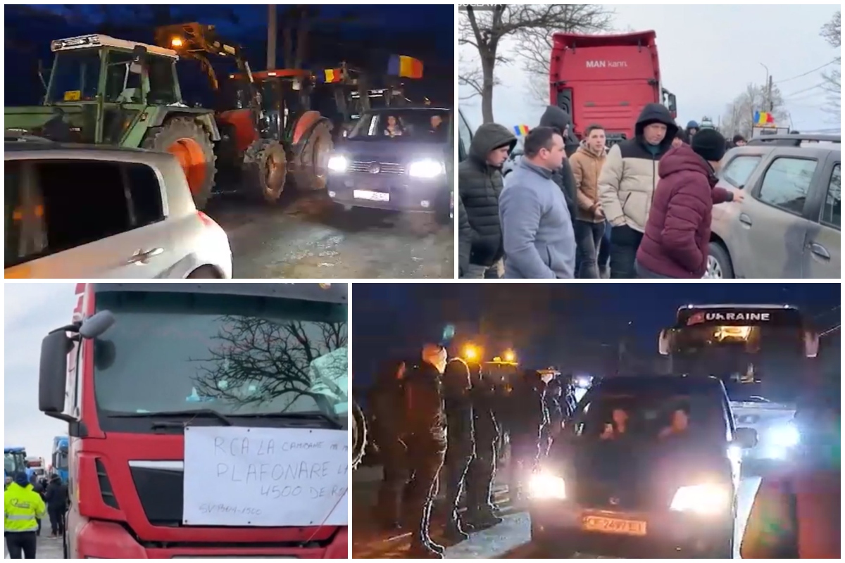 Vama Siret, blocată de protestatari. Fermierii opresc intrarea în țară a TIR-urilor care vin din Ucraina