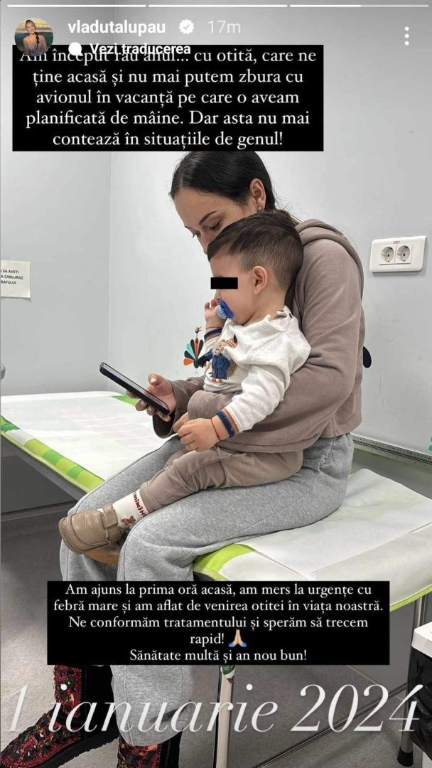 Început de an teribil pentru Vlăduța Lupău. Artista a ajuns de urgență la spital cu fiul ei: „Am pornit rău”