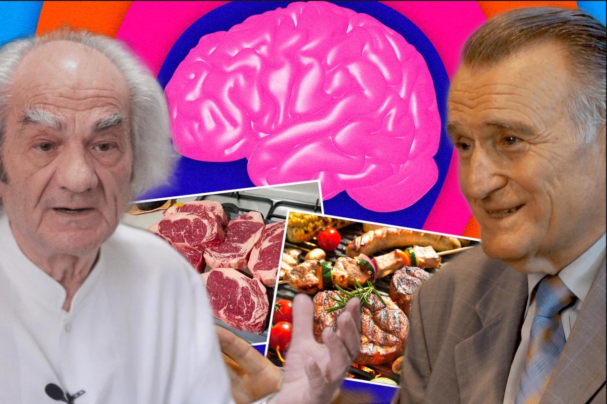 Leon Dănăilă îl contrazice pe Virgiliu Stroescu: “Toţi axonii cerebrali sunt mielinizați cu grăsime. Dacă facem restricție la grăsime, creierul suferă foarte mult”/ Stroescu: “Carnea e cancer”