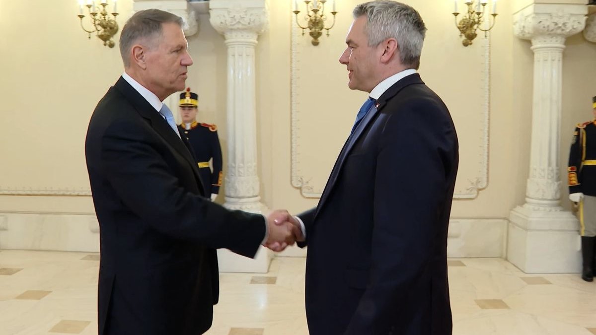 Klaus Iohannis l-a primit la Cotroceni pe Karl Nehammer. Cancelarul Austriei este principalul opozant al aderării depline a României la Schengen VIDEO