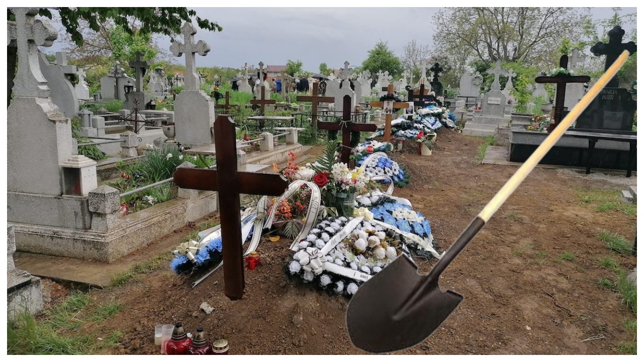 Un bărbat din Iași s-a înarmat cu o lopată și a mers la cimitir să își dezgroape tatăl mort de doi ani! A visat că a fost îngropat de viu
