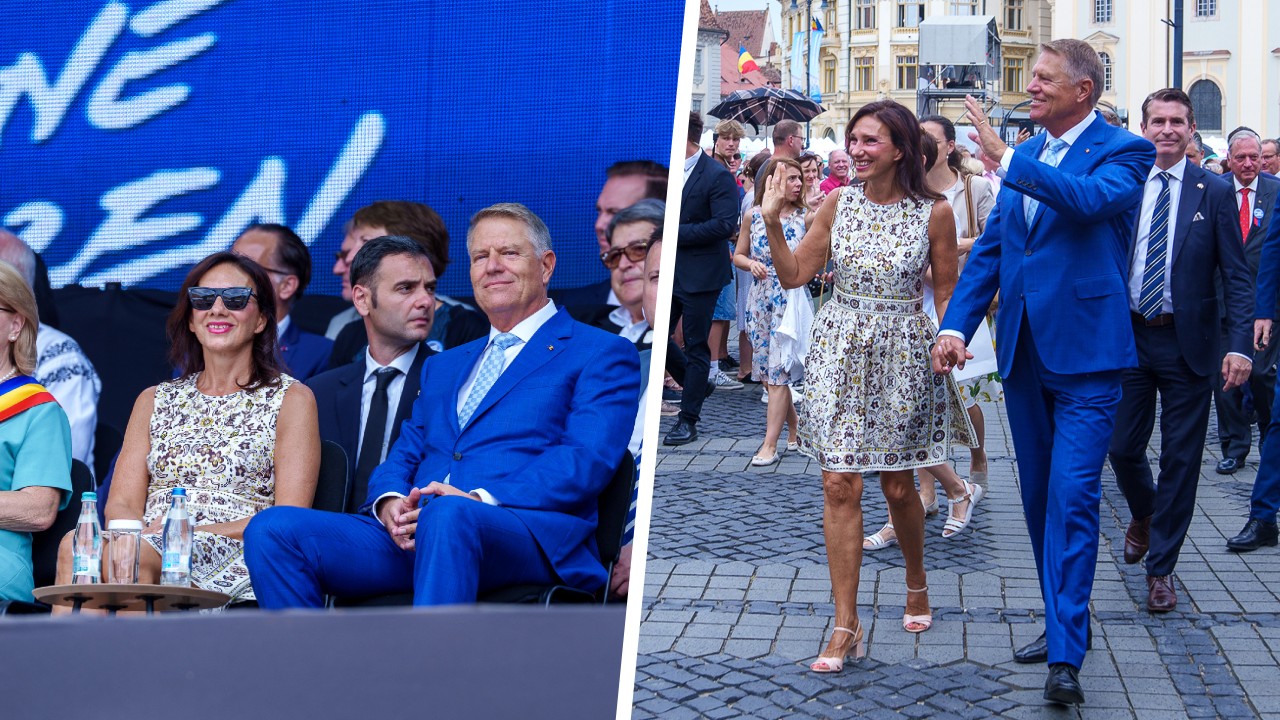 Prețul uriaș al rochiei purtate de Carmen Iohannis la un eveniment, în Sibiu. Prima-doamnă a ales să se îmbrace de la un designer american, nu român GALERIE FOTO