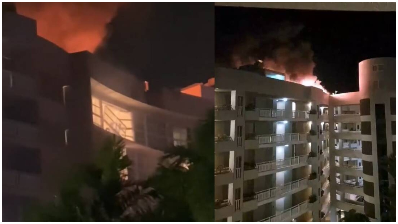 Șocant! Un elicopter s-a prăbușit pe acoperișul unui hotel, provocând un incendiu. Pilotul a murit. FOTO