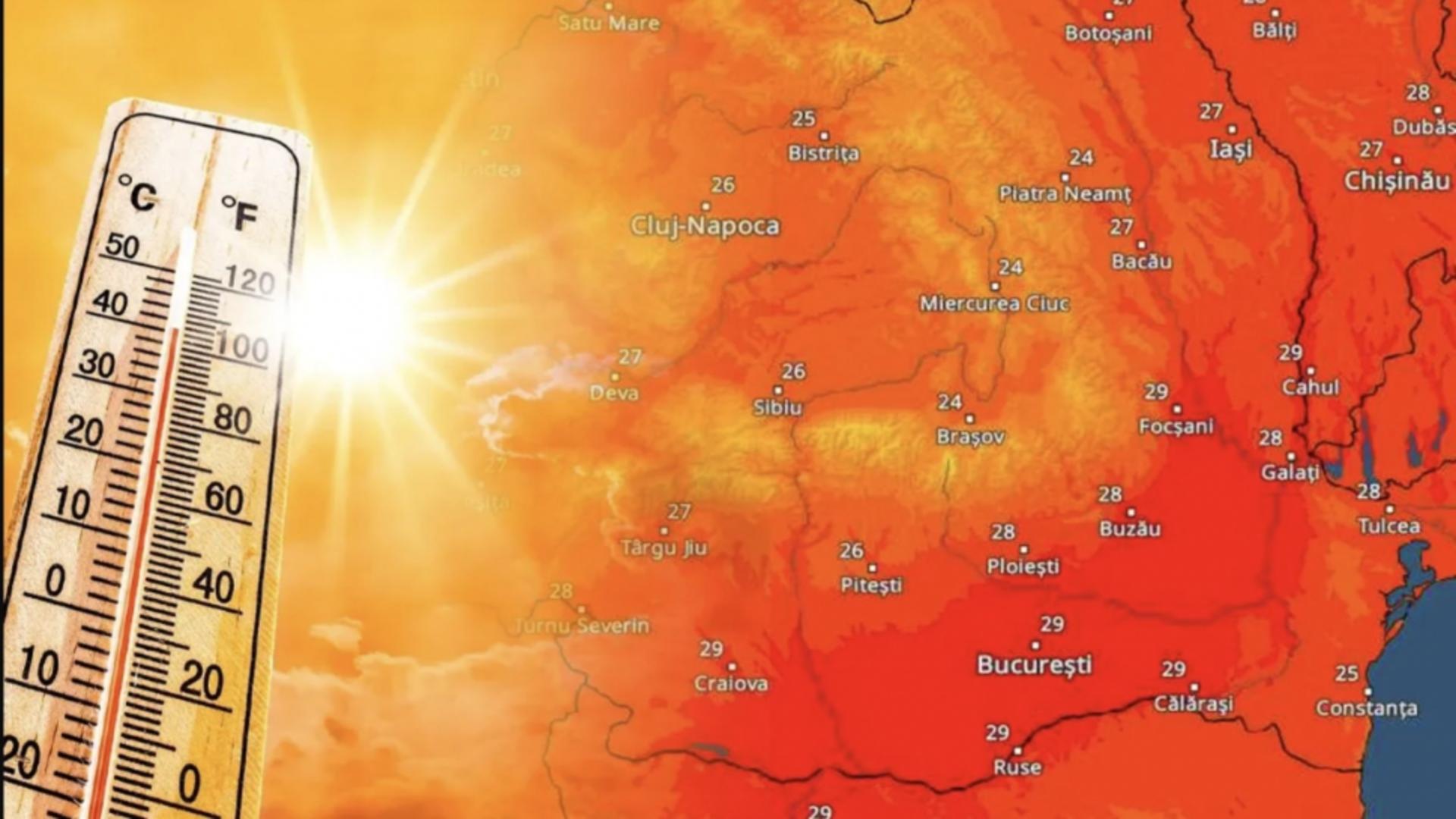 Cod galben de caniculă și disconfort termic. Temperaturi cu 10 grade mai mari decât cele normale pentru această perioadă